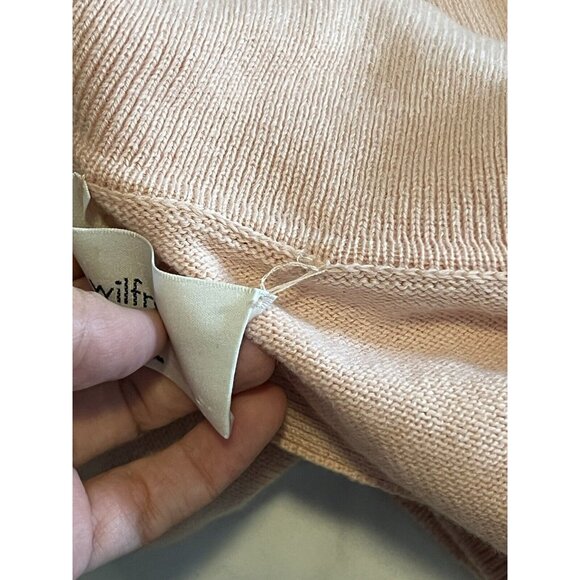 Wilfred Aritzia Pullover Sweater Small Merino Wool Blend Collared V Neck Pink - Picture 12 of 16